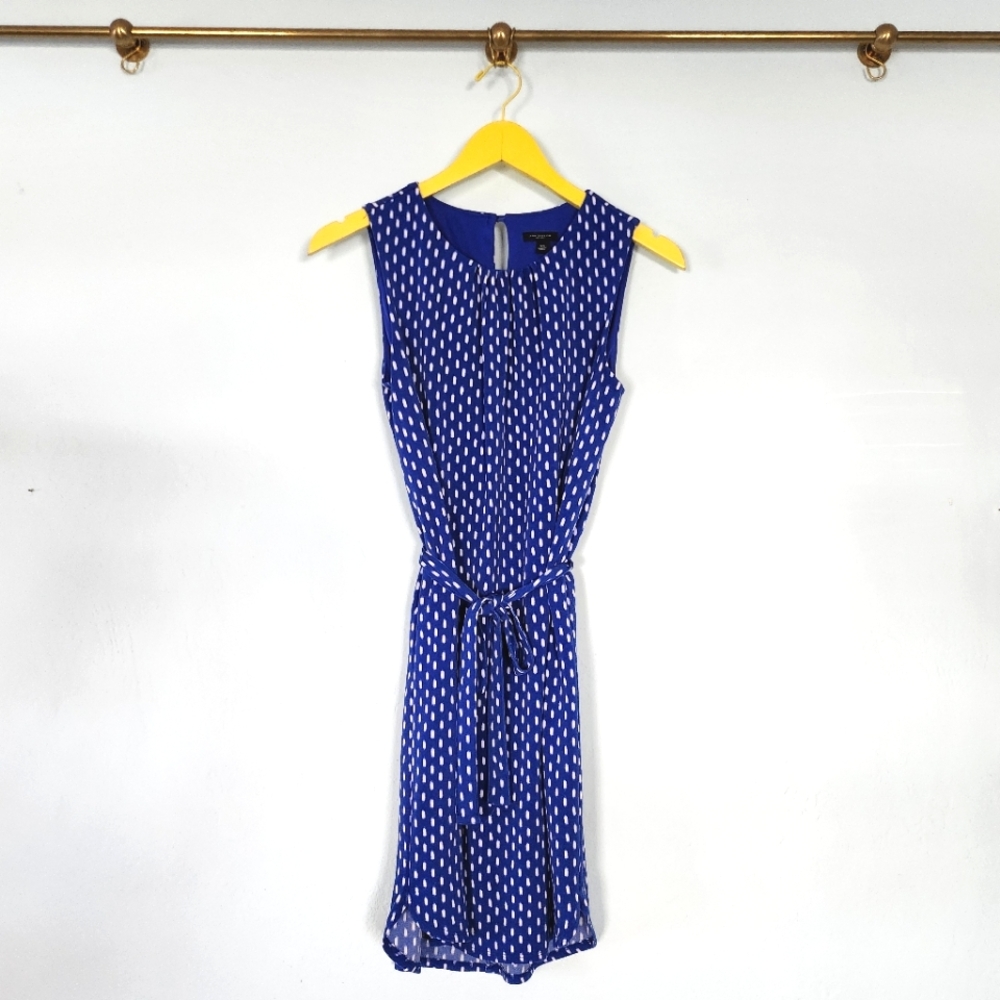 Ann Taylor Blue Polkadot Shift / Sack Dress size XS